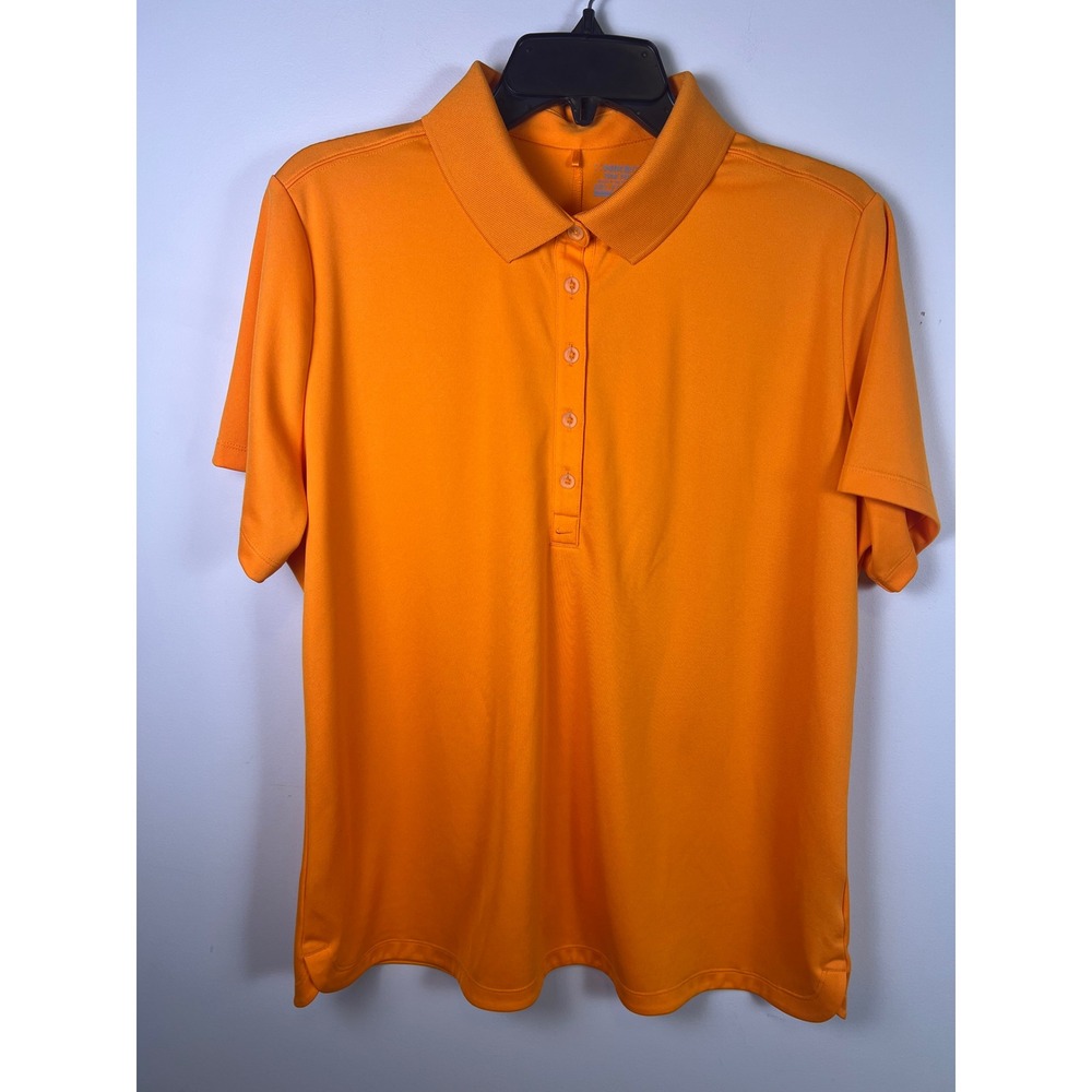 Nike Golf Dri-FIT Polo Shirt Orange Short Sleeve Tour Performance Womens XL